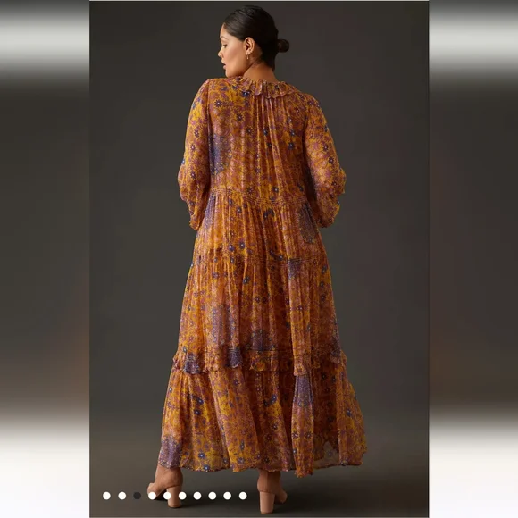 Anthropologie The Marais Printed Chiffon Dress. Multicolored. Size Small. NWOT. - Picture 11 of 15